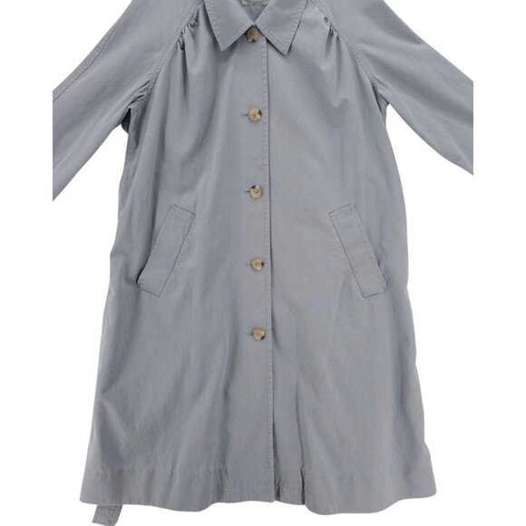 EVERLANE Gray Gathered Trench Coat Belted Size LARGE - Picture 2 of 7